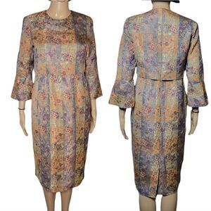 Beautiful hand crafted floral Tapestry midi dress.